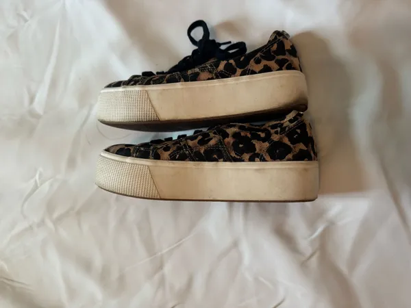Steve Madden Leopard Print Canvas Sneakers with Black Laces - Image 4