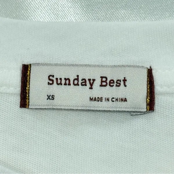 Aritzia Sunday Best Minerva Peplum Top XS White Short Sleeve Chic Spring Minimal - Image 10