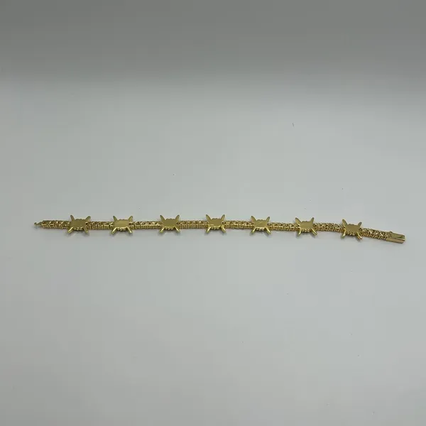 Mens Moissanite Barbwire Tennis Bracelet 8 Inch Real Gold Iced Plated Bold - Image 4