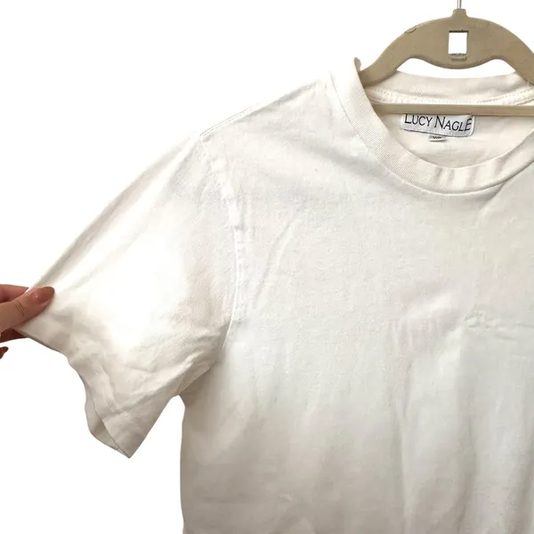 LUCY NAGLE Cotton Classic Crewneck Tee White X-Small‎ - Image 4
