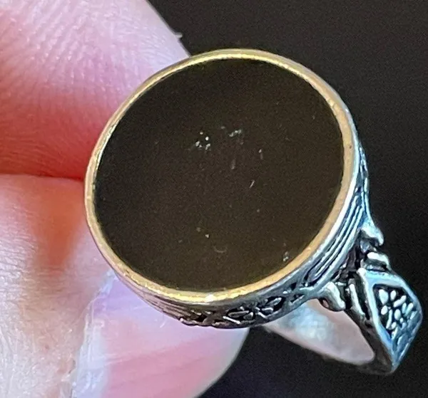 Round black obsidian S925 silver woman ring size 6.5 - Image 7
