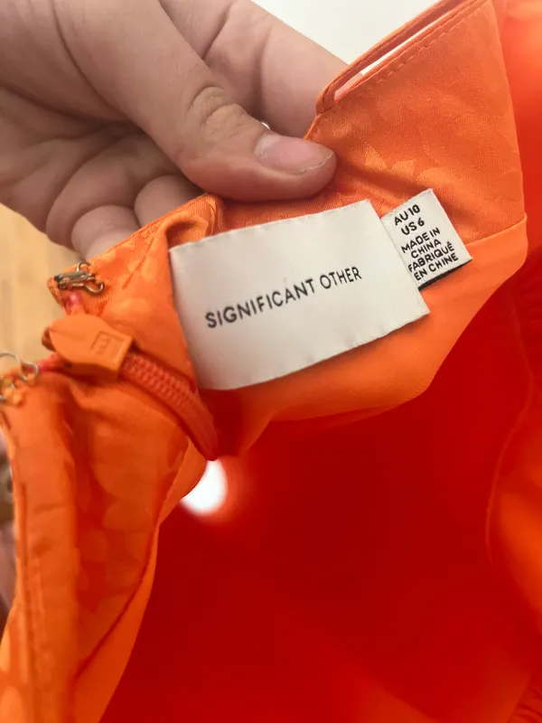 Significant Other “” Orange floral, Mini, Silk Sundress - Image 3
