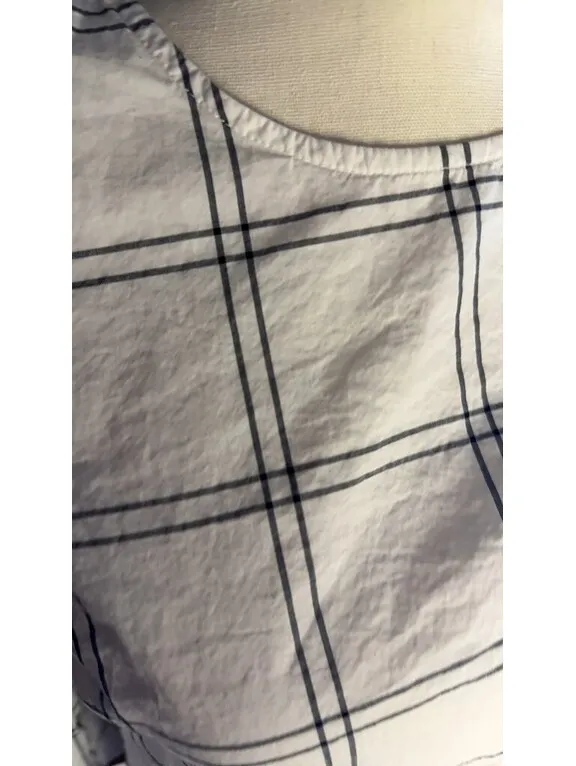 Calvin Klein Women's Checkered Blouse with Bell Sleeves - Image 3