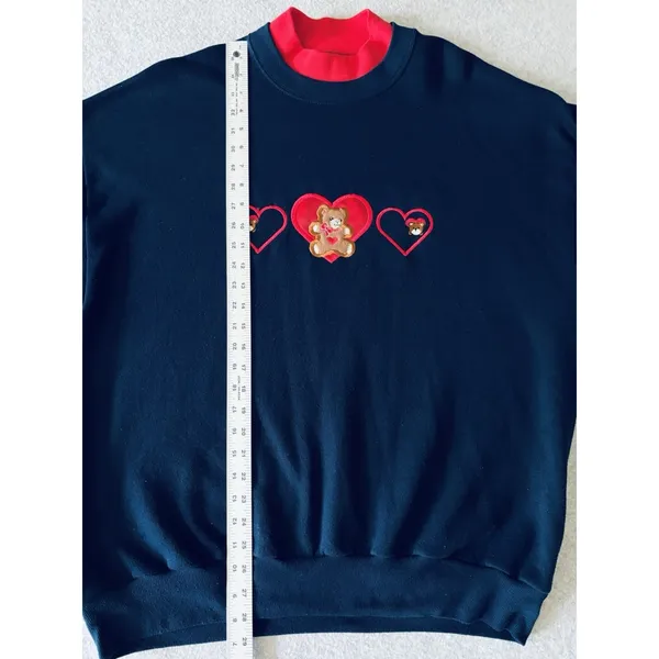 Vintage Endless Designs Embroidered Teddy Bear Crewneck Sweatshirt XL USA 90s - Image 6