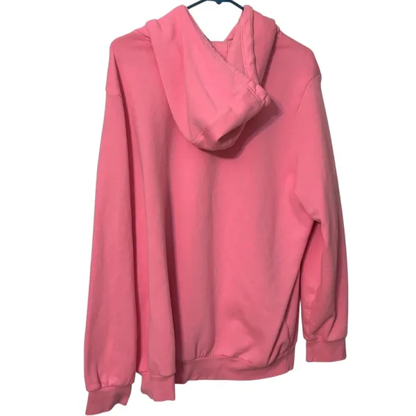 Adidas Pink Fleece Hoodie Sweatshirt Logo Graphic Pullover Womens 2X - Image 9