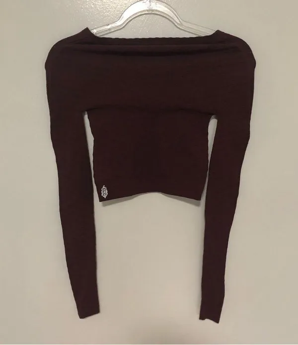 Free People Movement Gone Adrift Seamless Long Sleeve Red Night New Medium - Image 6