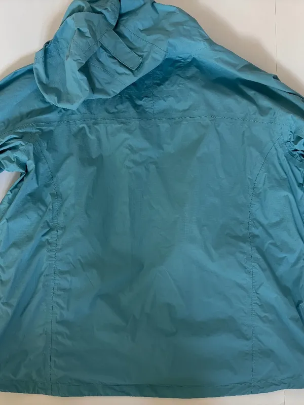 L.L.Bean Vintage Teal Nylon Hooded Rain Jacket Windbreaker Unise - Image 9