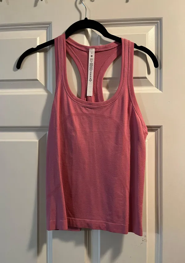 Lululemon Swiftly Tank Tank Top Race Length Pink Blossom Size 6 - Image 2