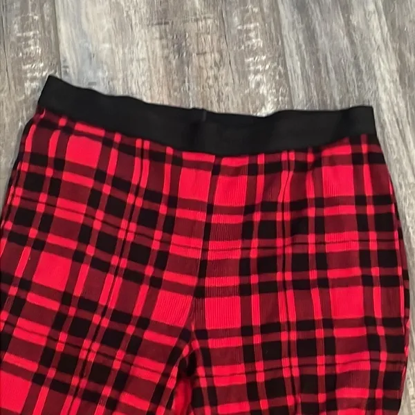 VICTORIA'S SECRET Thermal Long Pajama Set Red Black Plaid small - Image 6