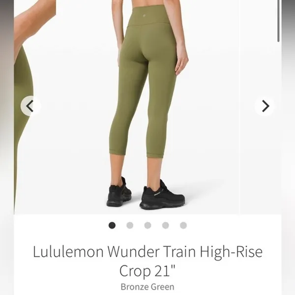 lululemon Wunder Train High-Rise Crop‎ 21 Bronze Green Leggings LW6BKOS Size 8 - Image 4