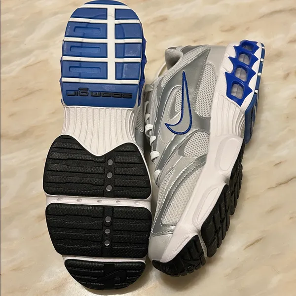 Nike Womens Zoom‎ Air Fire Metallic Silver/Blue Sneakers Size 10 - Image 10