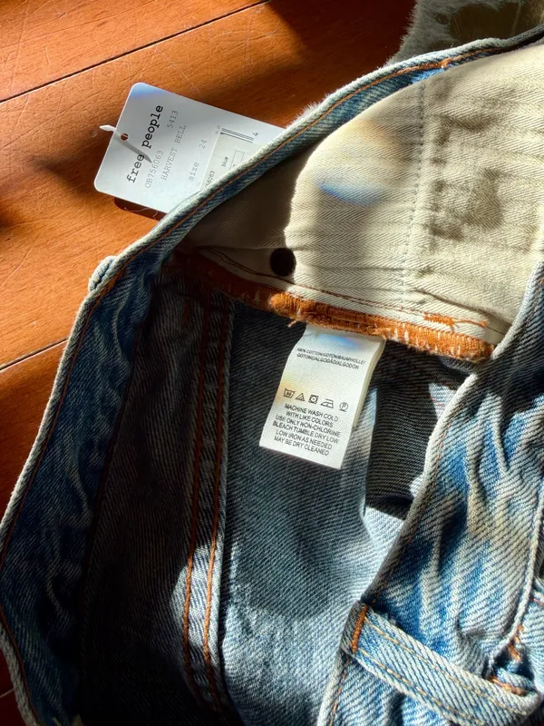 NWT Free People Relaxed & Destroyed Denim Mini Skirt | Size 24 - Image 7