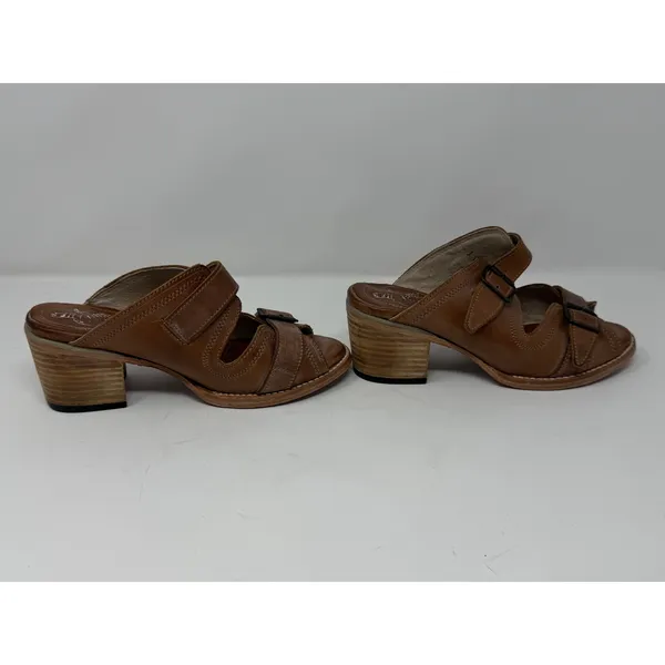 Freebird Caprice Leather Buckle Slide Mule Sandal Cognac Brown Boho Women Size 8 - Image 5