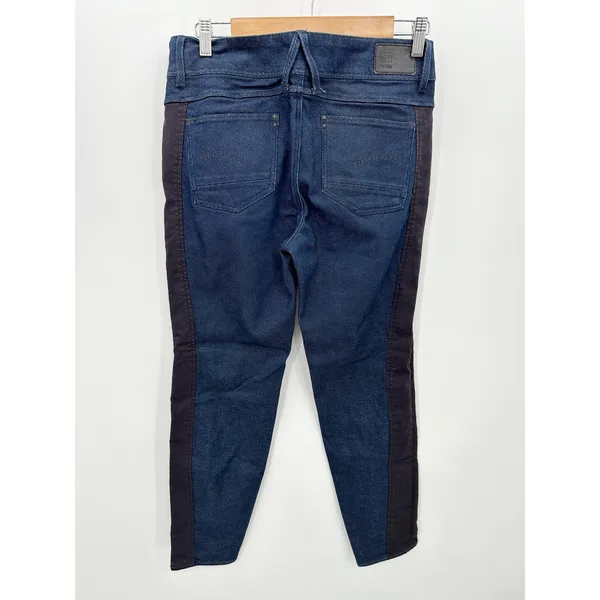 G-Star Raw Lynn Mid Skinny Jeans Womens 28x32 Blue Dark Wash Side Zip Tuxedo - Image 2
