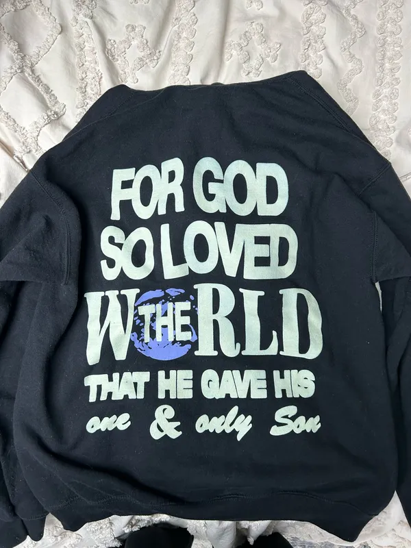 Jesus Loves You Sweatshirt Black Size M - Image 2