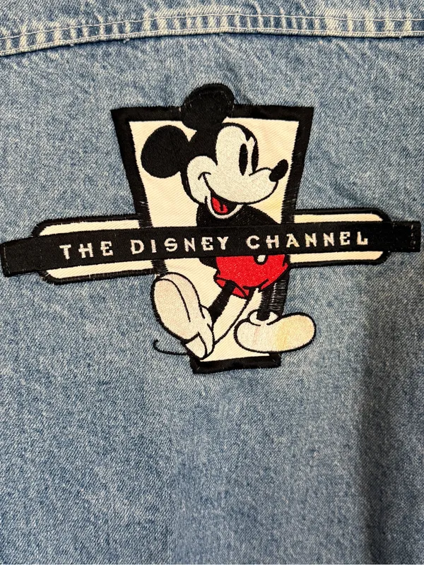 Vintage Disney Channel Mickey Mouse Logo Denim Jean Jacket USA Made Size Medium - Image 8