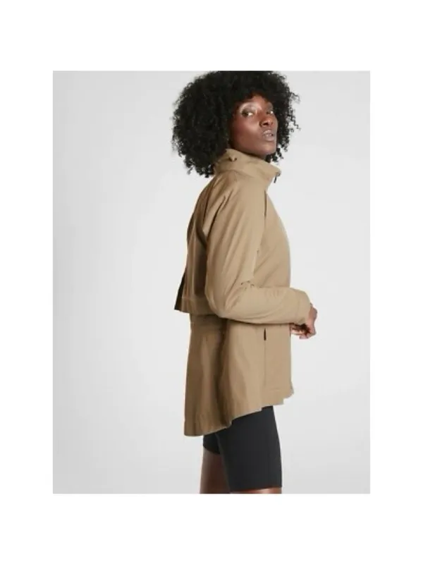 Athleta Open Road Shell Jacket XS Brownstone Beige Utility Water Repellent - Image 4