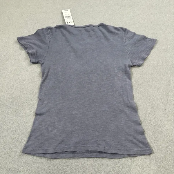 NWT John Galt Cropped Shirt Dark Blue Womens 1 SZ Cotton Blend Short Sleeve Tee - Image 2