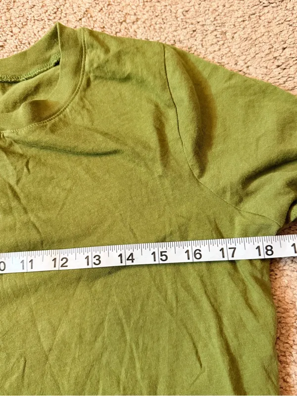 Madewell Softfade Cotton Boxy Crop Tee | XS | Olive Green - Image 5