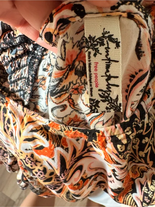 Free People Intimately Forever Yours Dress Floral Paisley Smocked Maxi Dress XS - Image 7