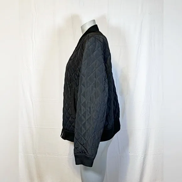 Levis Womens Black Diamond Lightweight Quilted Bomber Jacket~XL~ - Image 4