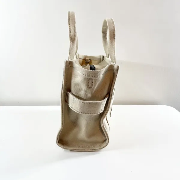 Marc Jacobs The Small Tote Canvas Bag Crossbody Purse Beige Tan - Image 6
