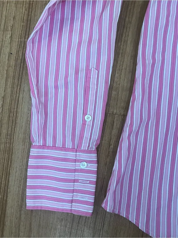 Lilly Pulitzer Pink and White Striped Button-Down Shirt - Image 3