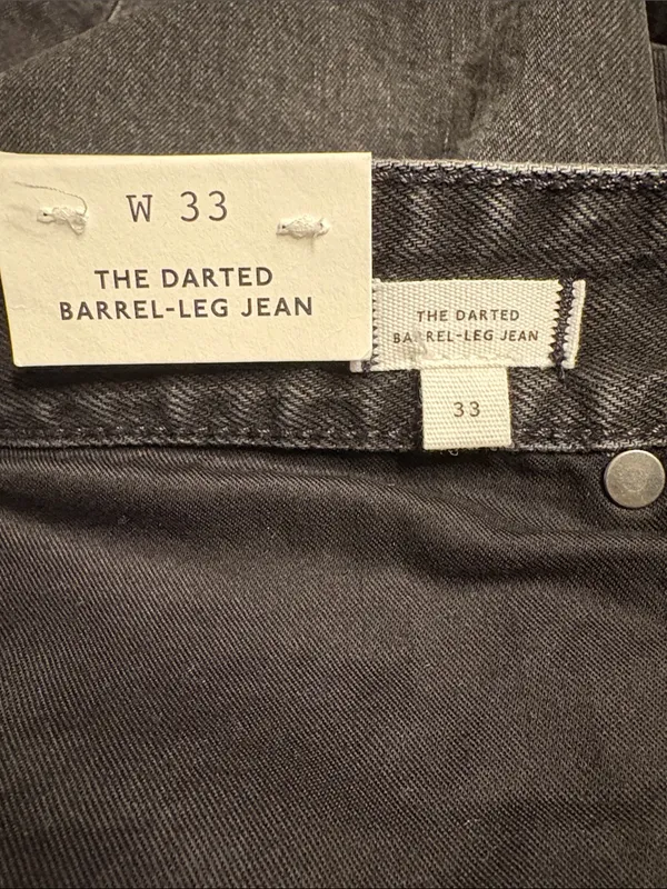 Madewell The Darted Barrel-Leg Jean button fly washed black NW235 Size 33 NWT - Image 7