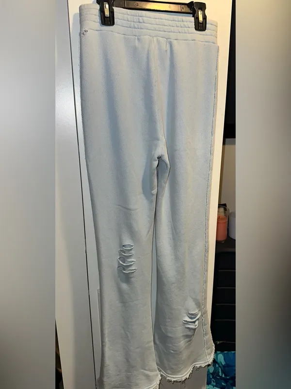 Vintage Havana Est 1954 Distressed Powder Blue Flare Sweatpants - Image 10