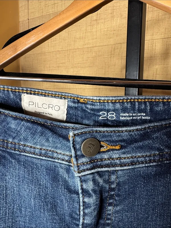 Pilcro Anthropologie Darien 70s Paneled Wide Leg Flare Jeans Size 28 - Image 3