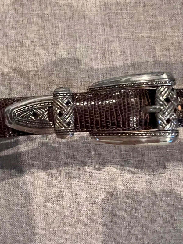 Brighton Belt , brown textured with silvertone hardware size small - Image 6