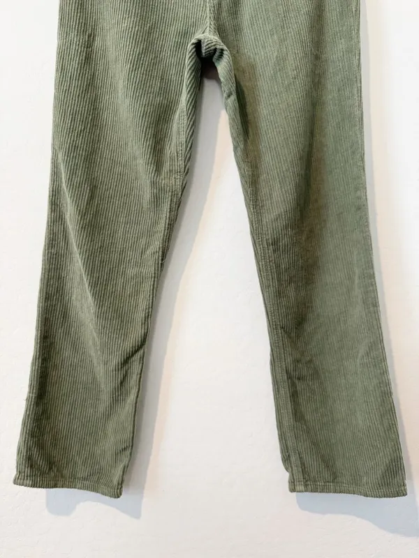 Reformation Cynthia Pants Size 27 Moss Green Corduroy Button Fly Whimsigoth Chic - Image 6
