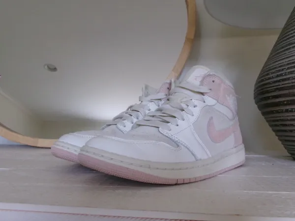 Nike Jordan Air Jordan 1 Mid Digital Pink Suede Sneakers - Image 2
