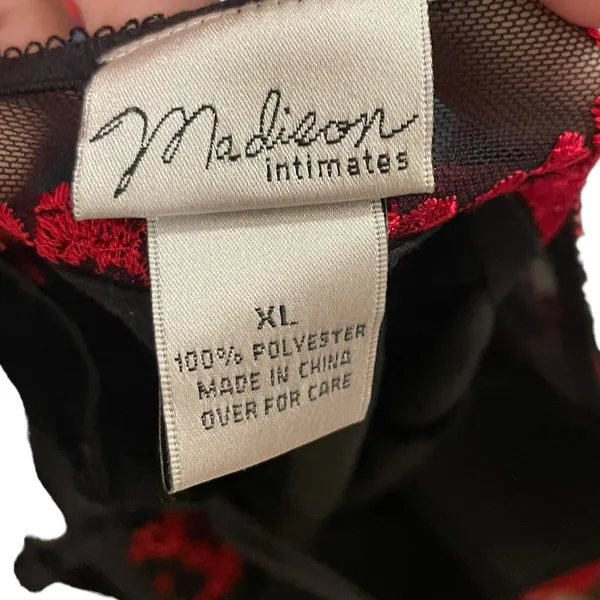 Madison Intimates Victorian Goth Witchy Floral Lace Bustier Lingerie Slip Dress - Image 8