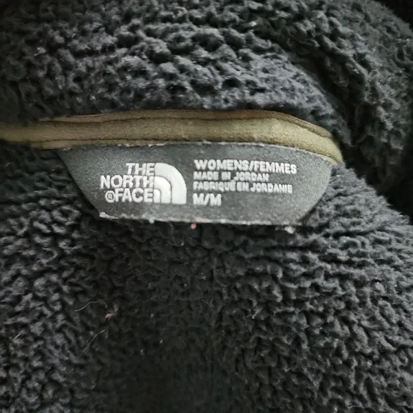 The North Face Jacket Womens‎ Size Medium Olive Green Fleece Hooded Outdoor Logo - Image 6