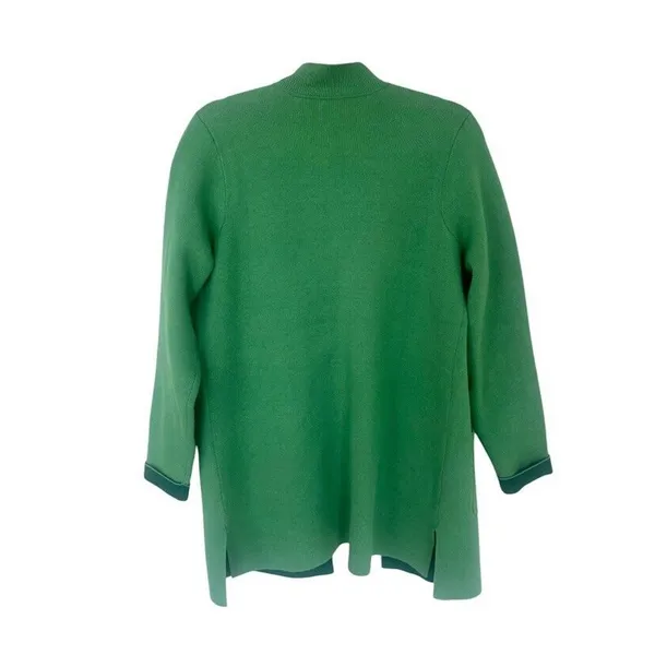 J Jill Cardigan Long Green Jade Front Pockets Jacket Blazer Size Small Career‎ - Image 4