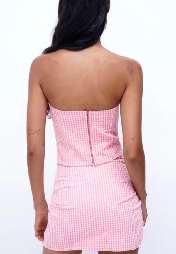 Zara Gingham Set Pink - Image 2