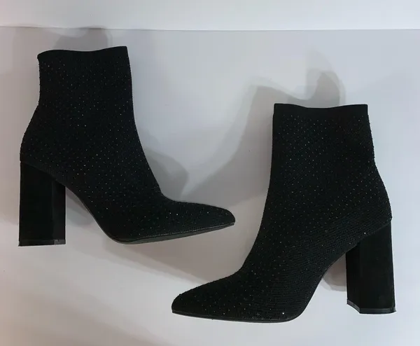 Altar'd State Sylvana black knit rhinestone booties size 8.5M - Image 8