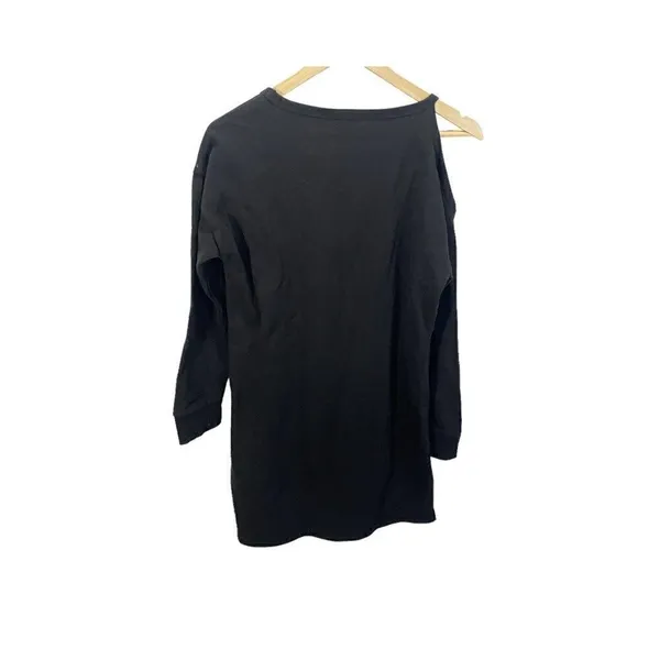 Socialite Womens Sweater Dress Black Floral Embroidered Long Sleeve‎ Stretch S - Image 2
