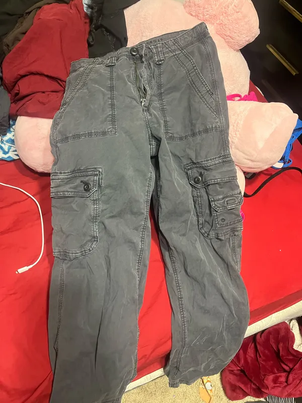 Dark Grey American Eagle Cargo Pants - Image 6