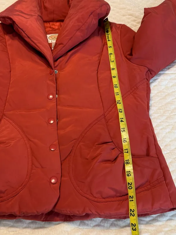 Talbots Petites Short Puffer Jacket Down/Feathers Size Medium  Shawl Collar - Image 8