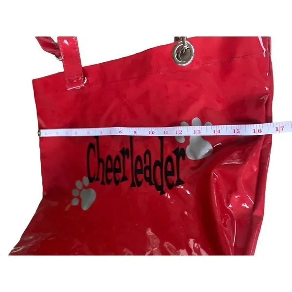 Cheerleader Red patent shiny tote bag - Image 8