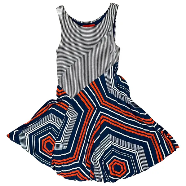 Maeve Anthropologie Cameron Blue Red White Striped Geometric Asymmetric Size S - Image 3