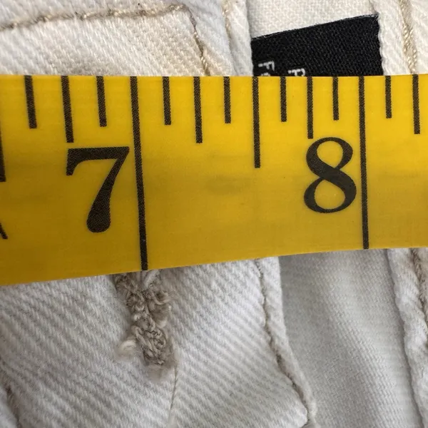 Calvin‎ Klein Women's Sz 2 White Denim Jeans Low Rise Flare 30x27 Short - Image 12