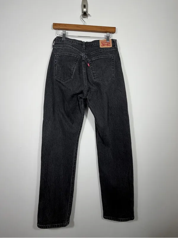 Levi’s 501 Curve Black Straight Leg Button Fly Jeans W29 L32 Faded Wash - Image 2