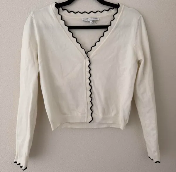 English Factory Scalloped Cardigan Sweater - Image 2