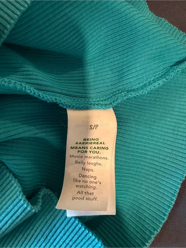 Aerie Teal Blue Cropped Ribbed Tank Top Size S - Image 6