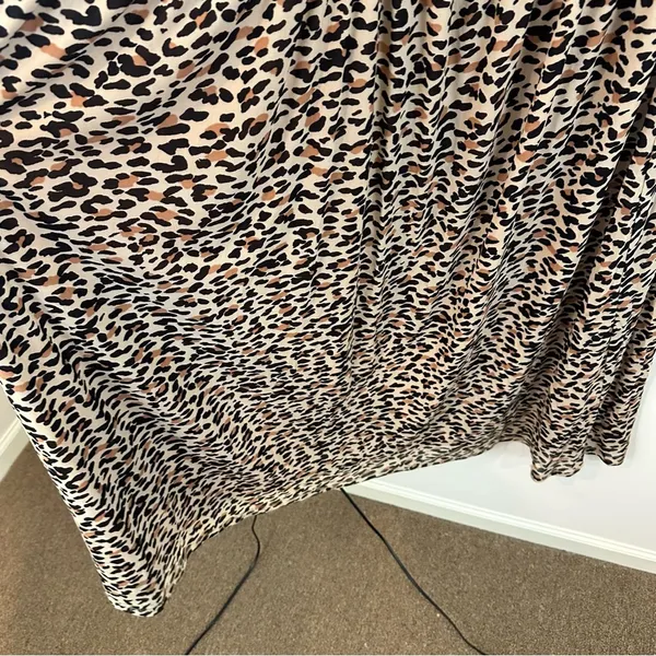 On 34th Tan Leopard Print Long Sleeve Midi Dress Ruched Bodice Size XXL Women's - Image 4