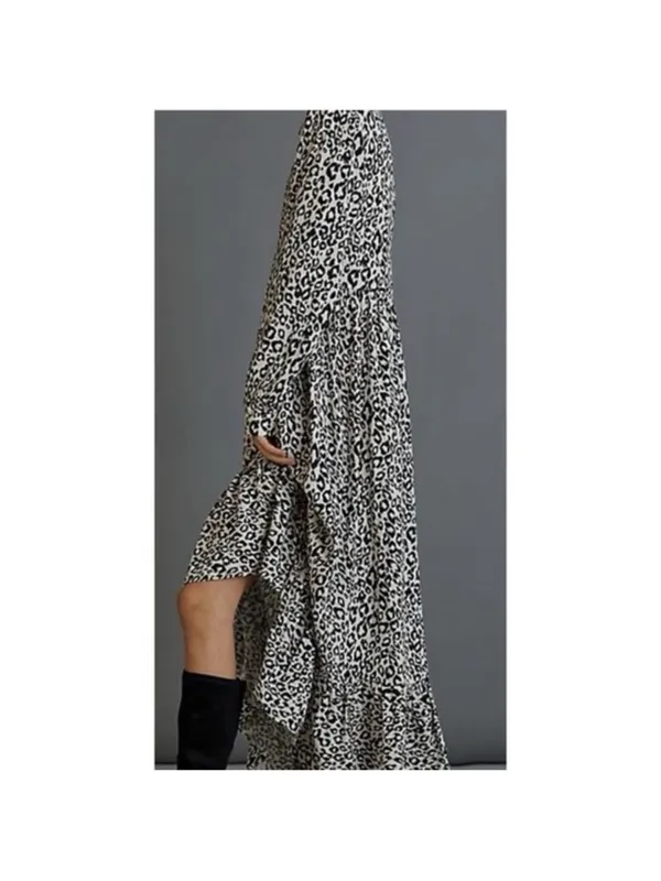 MARE MARE X ANTHROPOLOGIE Black White Leopard‎ Print Lynda Maxi Dress Size Small - Image 2