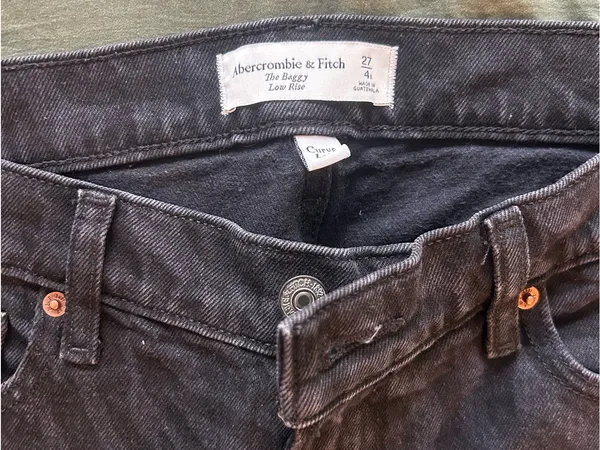 Abercrombie & Fitch Black Zebra Baggy Low Rise Curve Love - Image 2